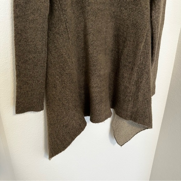 Zara Knit Two Tone Waterfall Cardigan Wool Blend Brown Mocha Size Small Women’s - Picture 8 of 11